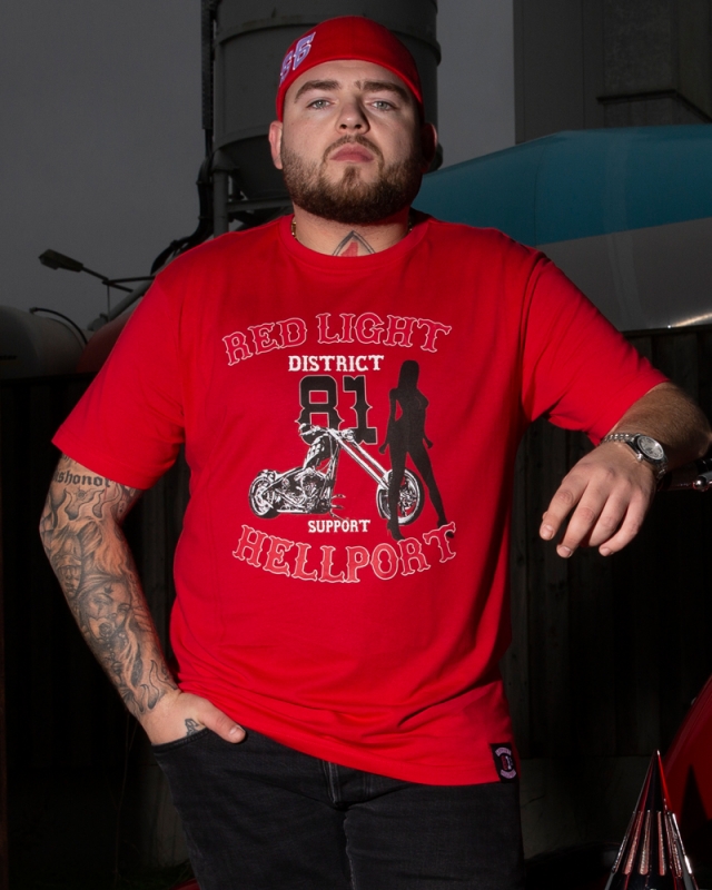 T-Shirt: RED LIGHT DISTRICT - Rot